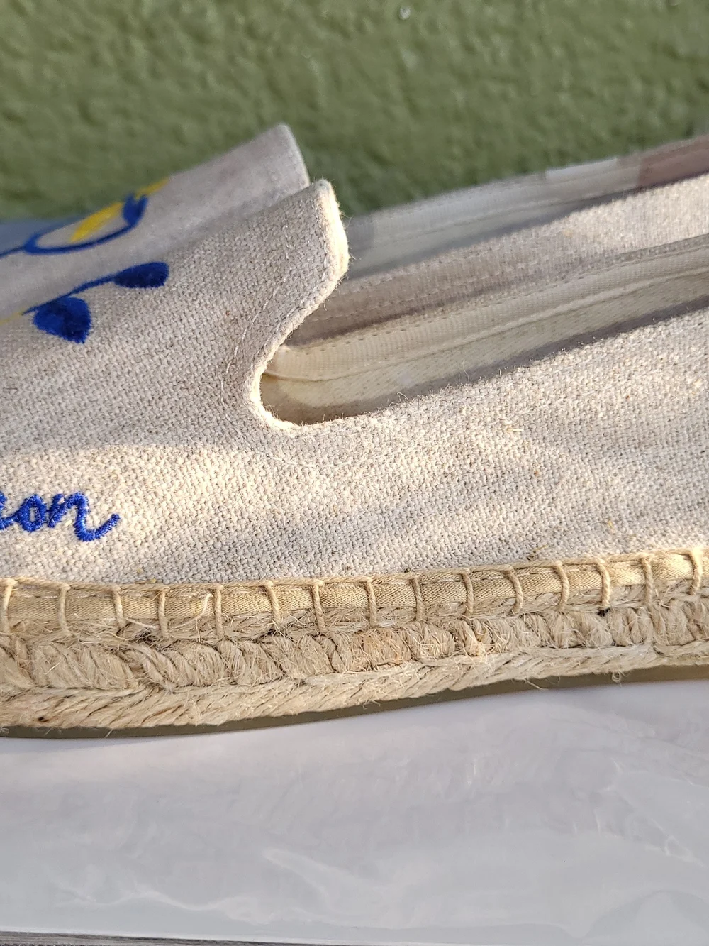 Soludos Beige Canvas Lemon & Cocktail Embroidered Espadrilles